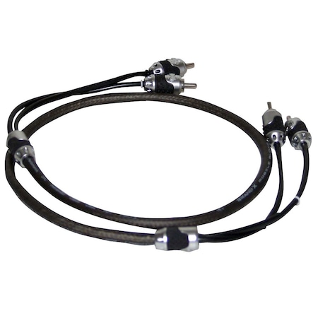 Brandx 1'.5" Foot Hi-End Black/Silver Stereo Rca Cable XXL15RCASQ